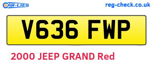 V636FWP are the vehicle registration plates.