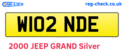 W102NDE are the vehicle registration plates.