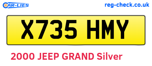 X735HMY are the vehicle registration plates.