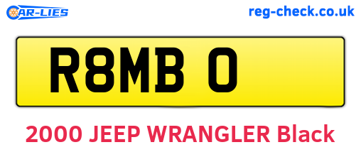 R8MBO are the vehicle registration plates.