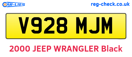V928MJM are the vehicle registration plates.