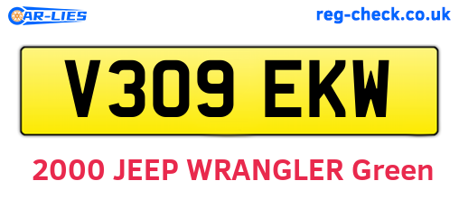 V309EKW are the vehicle registration plates.