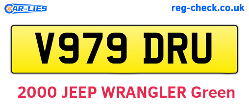 V979DRU are the vehicle registration plates.
