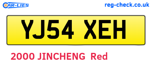 YJ54XEH are the vehicle registration plates.