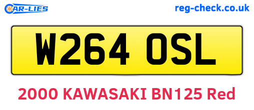 W264OSL are the vehicle registration plates.