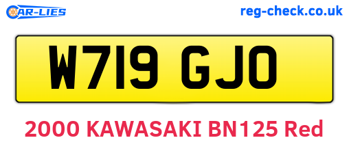 W719GJO are the vehicle registration plates.