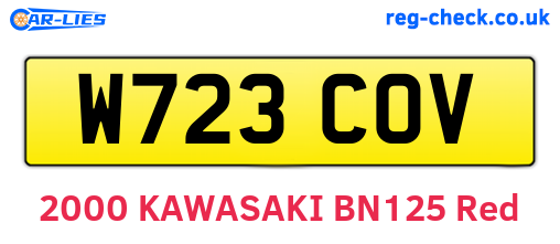 W723COV are the vehicle registration plates.
