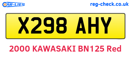X298AHY are the vehicle registration plates.