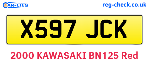 X597JCK are the vehicle registration plates.