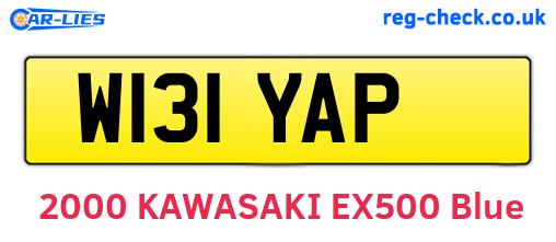 W131YAP are the vehicle registration plates.