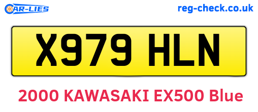 X979HLN are the vehicle registration plates.