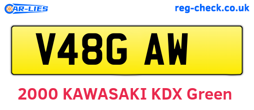 V48GAW are the vehicle registration plates.
