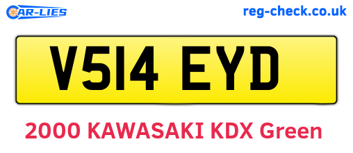 V514EYD are the vehicle registration plates.