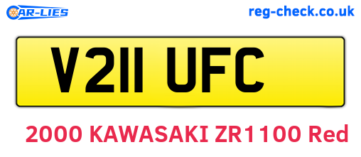 V211UFC are the vehicle registration plates.