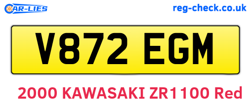 V872EGM are the vehicle registration plates.