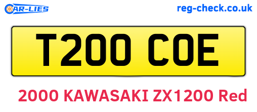 T200COE are the vehicle registration plates.