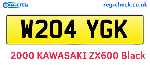 W204YGK are the vehicle registration plates.