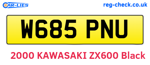 W685PNU are the vehicle registration plates.
