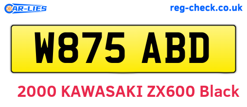 W875ABD are the vehicle registration plates.