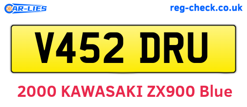 V452DRU are the vehicle registration plates.