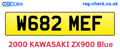 W682MEF are the vehicle registration plates.