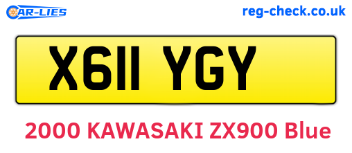 X611YGY are the vehicle registration plates.