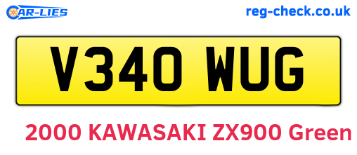 V340WUG are the vehicle registration plates.