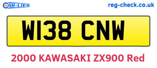 W138CNW are the vehicle registration plates.