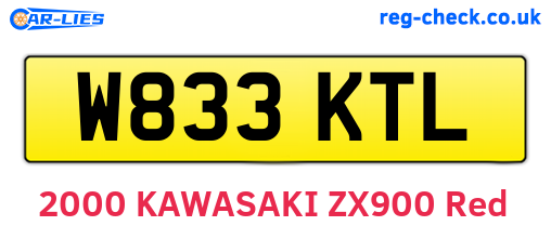 W833KTL are the vehicle registration plates.