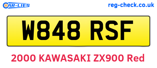 W848RSF are the vehicle registration plates.