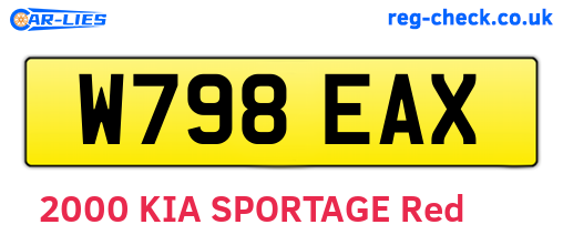 W798EAX are the vehicle registration plates.