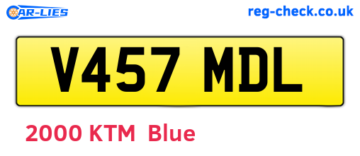 V457MDL are the vehicle registration plates.