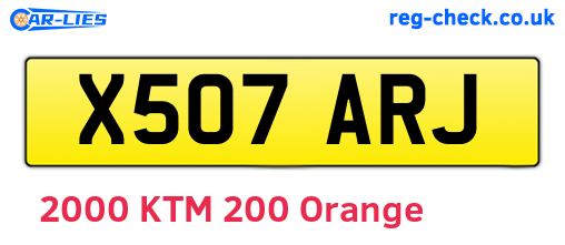 X507ARJ are the vehicle registration plates.