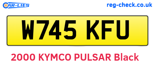 W745KFU are the vehicle registration plates.