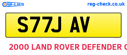 S77JAV are the vehicle registration plates.