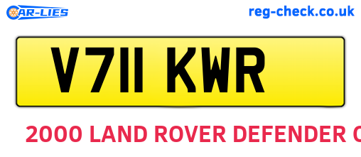 V711KWR are the vehicle registration plates.