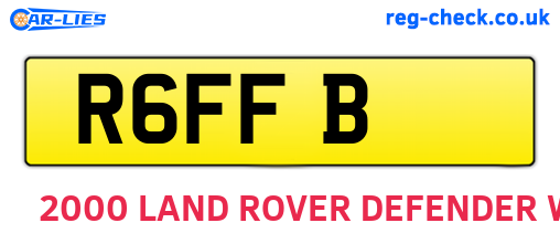 R6FFB are the vehicle registration plates.