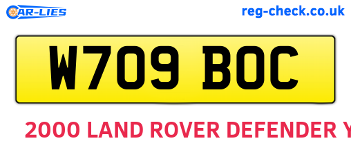 W709BOC are the vehicle registration plates.