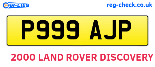 P999AJP are the vehicle registration plates.