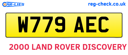 W779AEC are the vehicle registration plates.