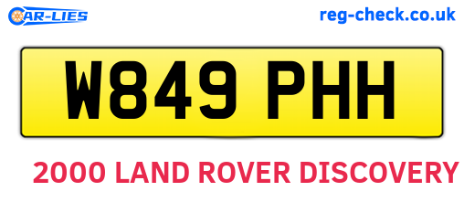 W849PHH are the vehicle registration plates.