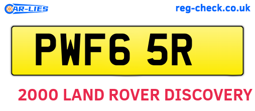 PWF65R are the vehicle registration plates.