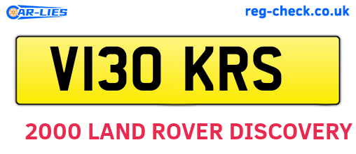 V130KRS are the vehicle registration plates.