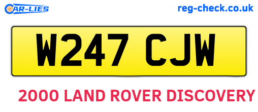 W247CJW are the vehicle registration plates.