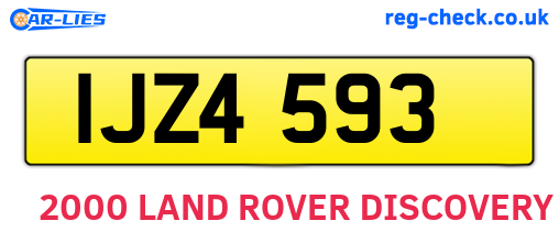 IJZ4593 are the vehicle registration plates.