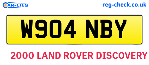 W904NBY are the vehicle registration plates.