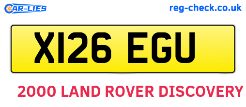 X126EGU are the vehicle registration plates.