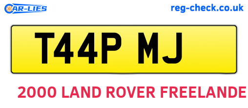 T44PMJ are the vehicle registration plates.