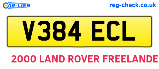 V384ECL are the vehicle registration plates.