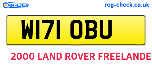 W171OBU are the vehicle registration plates.
